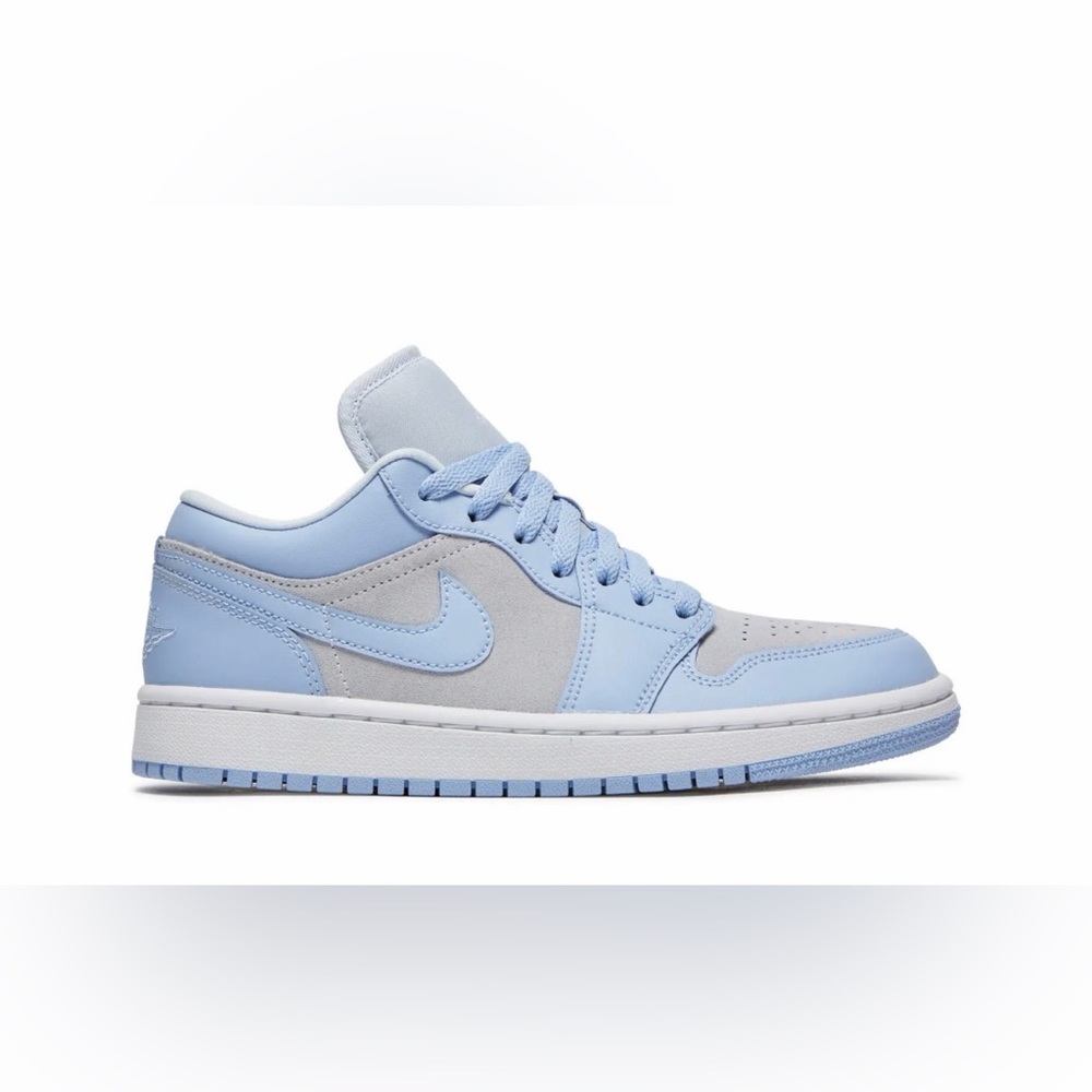 Nike women’s Air Jordan 1 Low Grey Aluminum Suede Sneakers